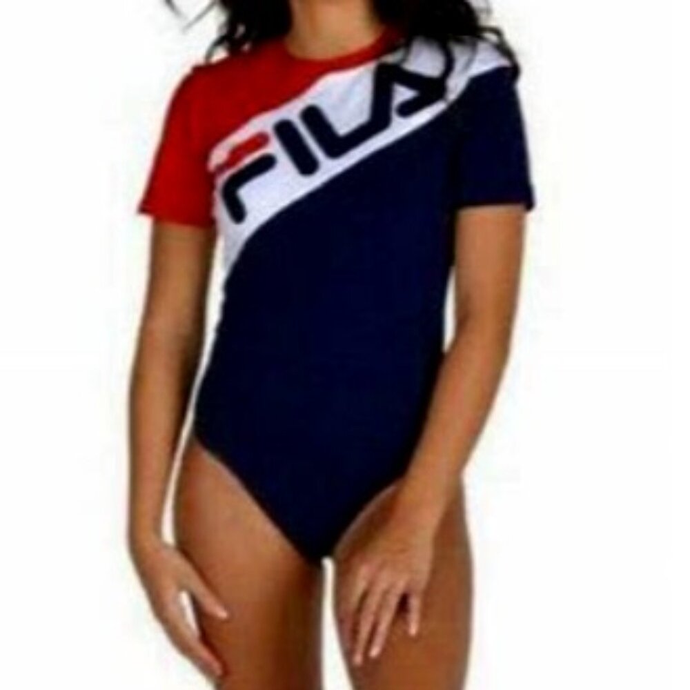 Fila Navy, Red & White Logo Bodysuit